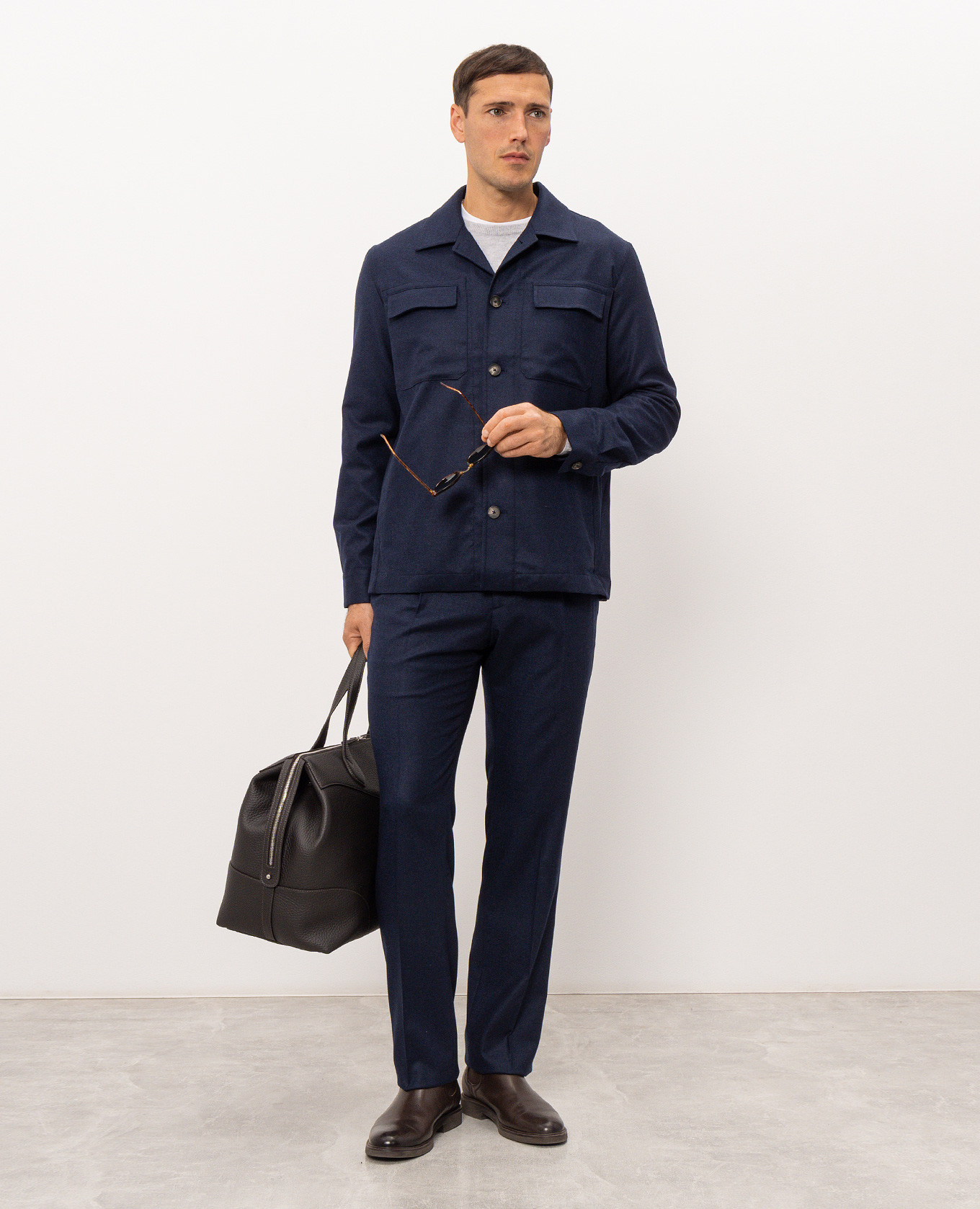 Blue wool shirt jacket Pini Parma 2