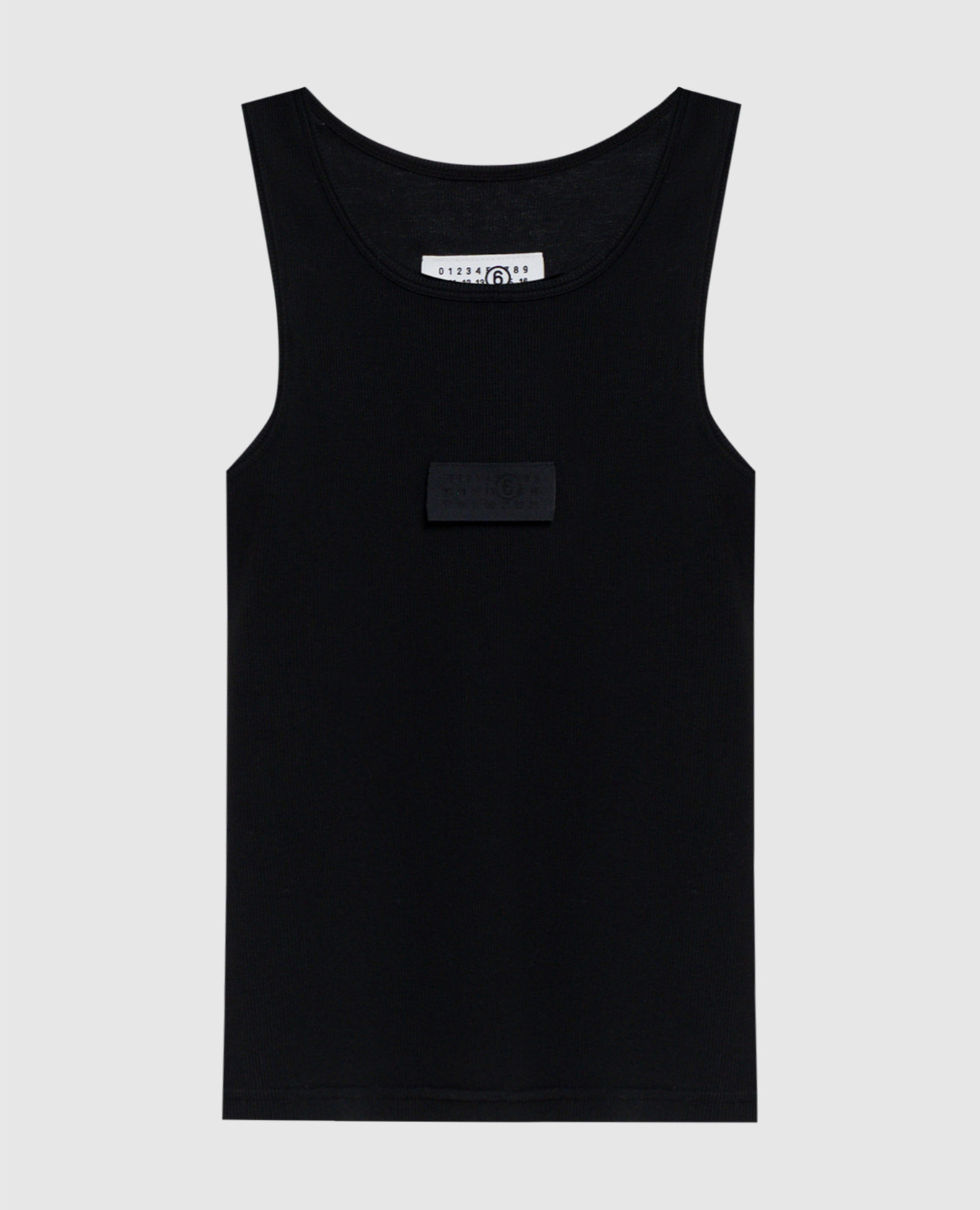 

Black ribbed top with logo patch Maison Margiela MM6