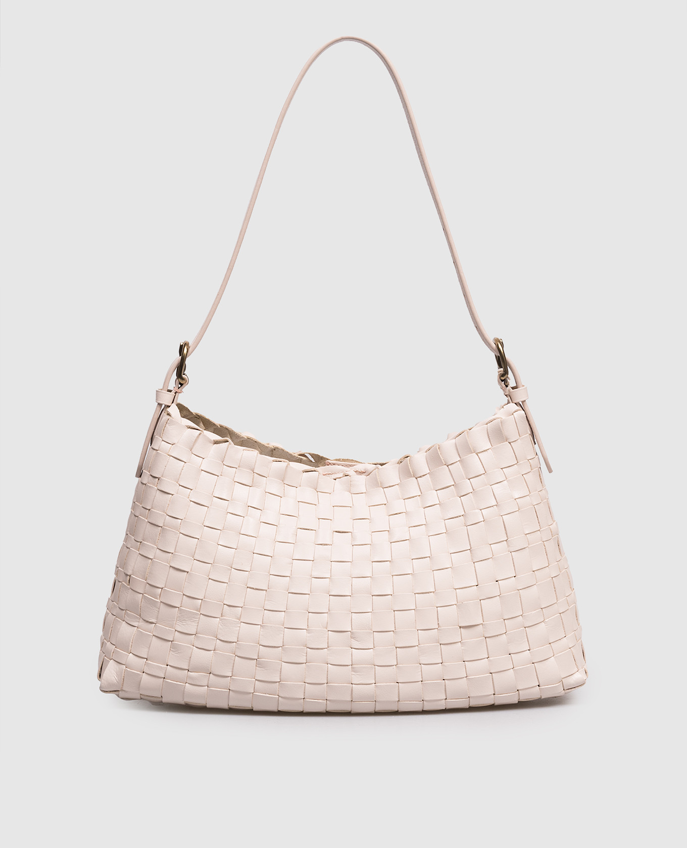 

Pink Leather Woven Hobo Salvage Bag Dragon
