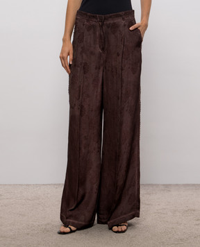 Max & Co Brown BALCO pants with floral pattern MCOBALCO
