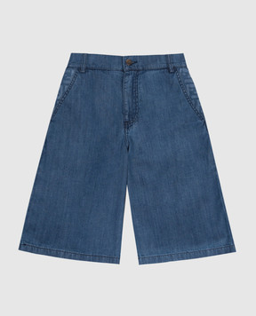 Fendi Children's blue denim Bermuda shorts JMF584AVWI