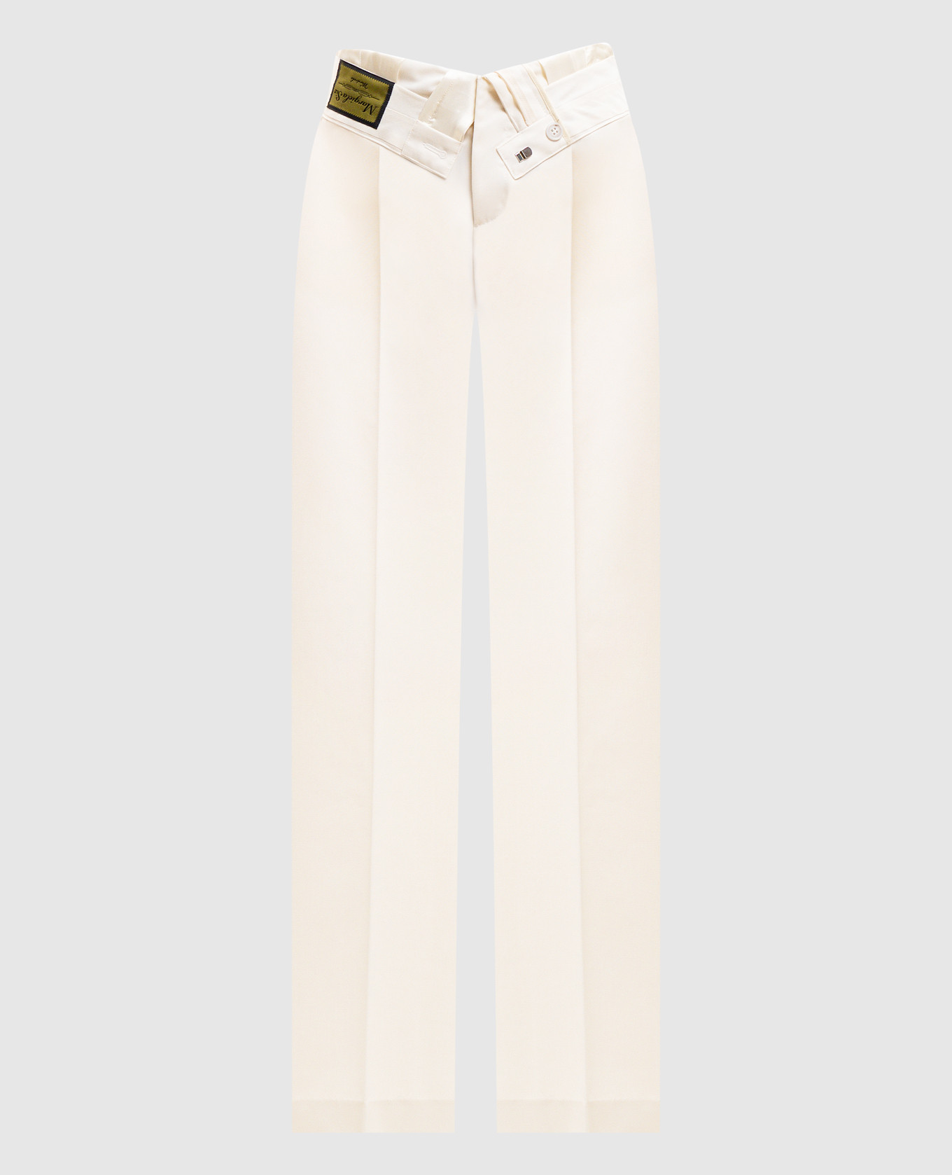 Ivory wool trousers with lapels