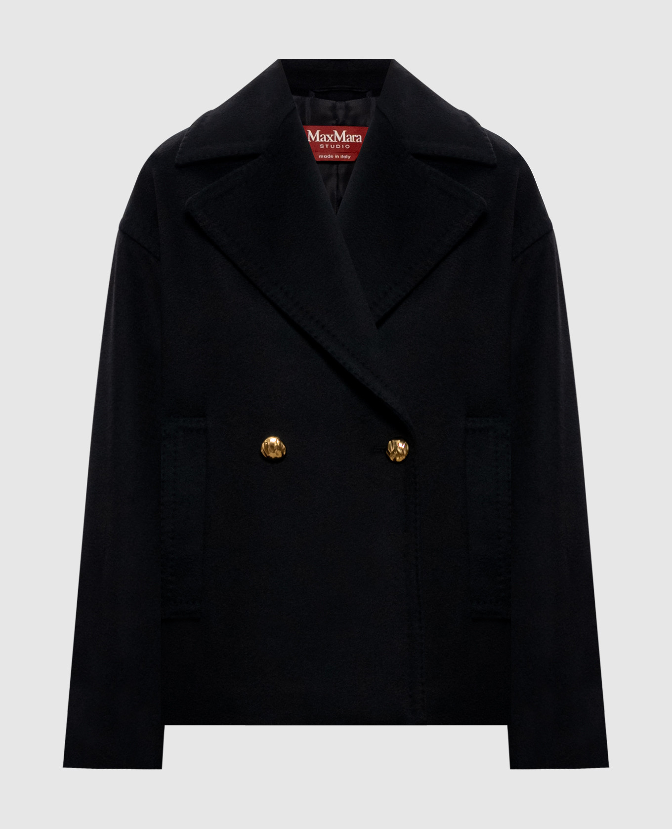 Black double-breasted coat TSNOB made of wool Max Mara