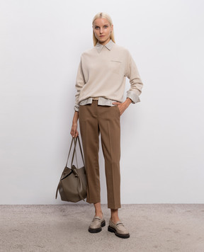 Peserico Brown wool pants P0453702660