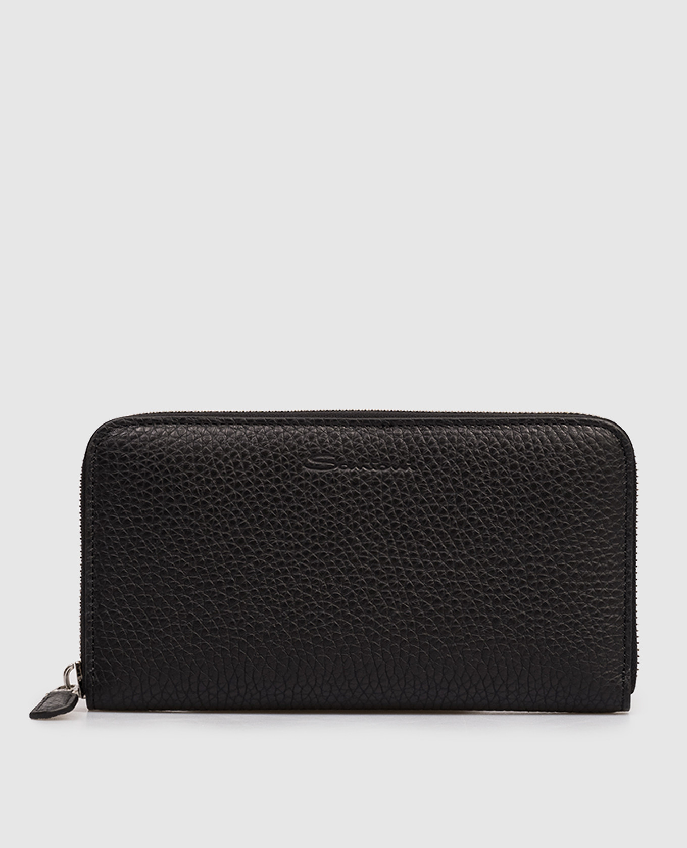 

Black wallet with embossed logo Santoni
