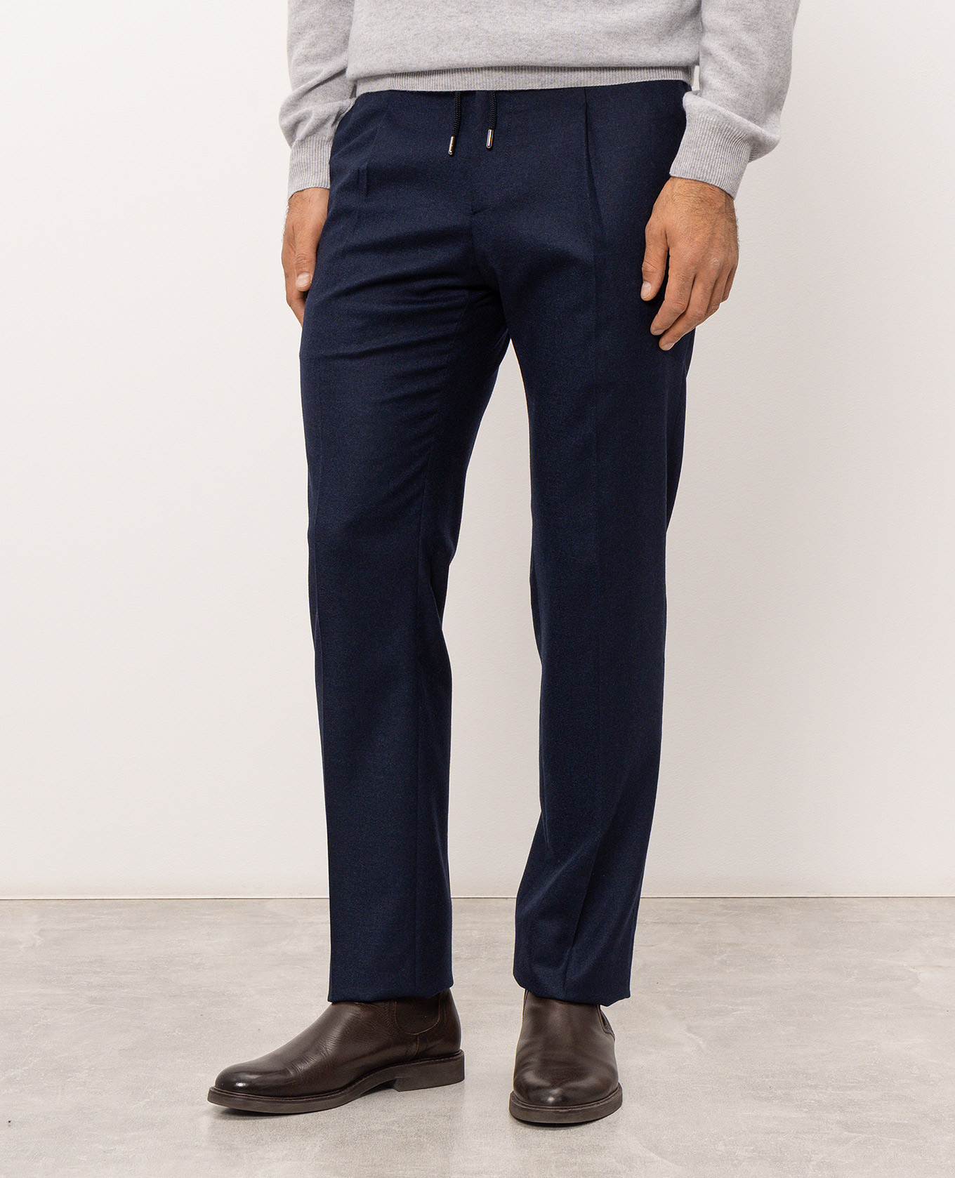 Blue wool pants Pini Parma 3