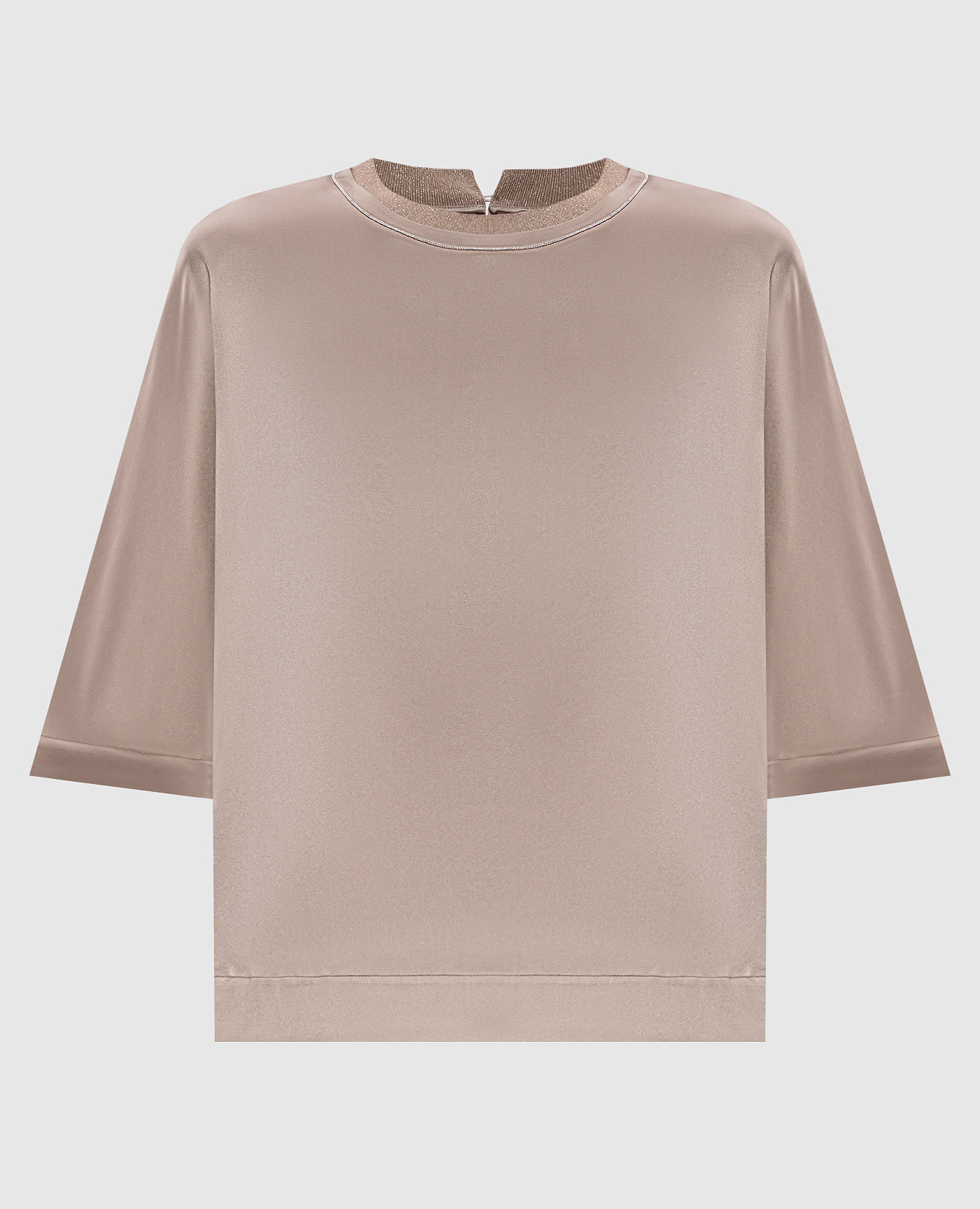 

Brown silk blouse with monil chain Peserico