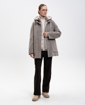 MooRER Beige reversible wool and cashmere patterned jacket NATISHADGA