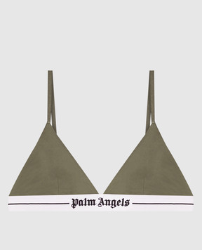Palm Angels Khaki bralette with logo PLA1UWTP06SI
