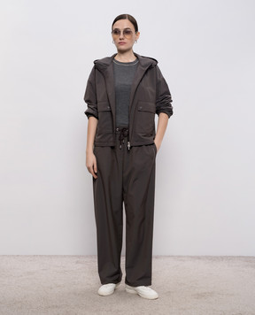 Peserico Brown windbreaker with wool A2513102561