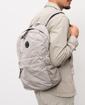 C.P. Company Gray backpack with logo patch MAC737A005269G
