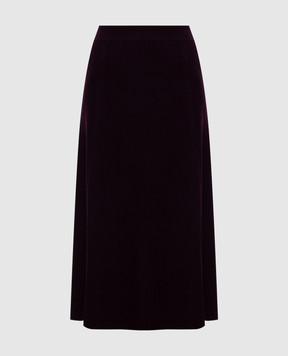 JOSEPH Hallie burgundy ribbed wool midi dress JF010113