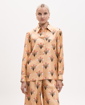 La DoubleJ Yellow printed silk blouse SHI0001SIL001FLO05