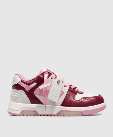 „Out Of Office“-Sneaker aus burgunderrotem Leder