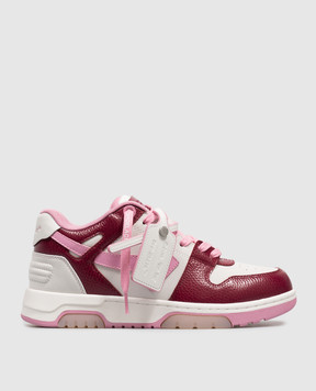 Off-White Out Of Office burgundy leather sneakers OF05737655