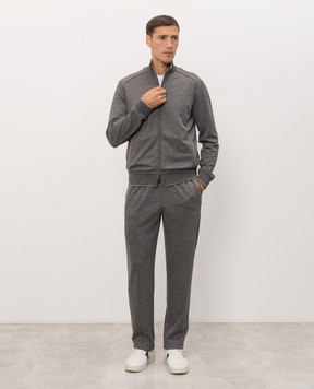 Stefano Ricci Gray wool tracksuit K909049R31T26302P3D