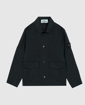 Stone Island Children's black blazer with logo patch L1S16A100001S000168