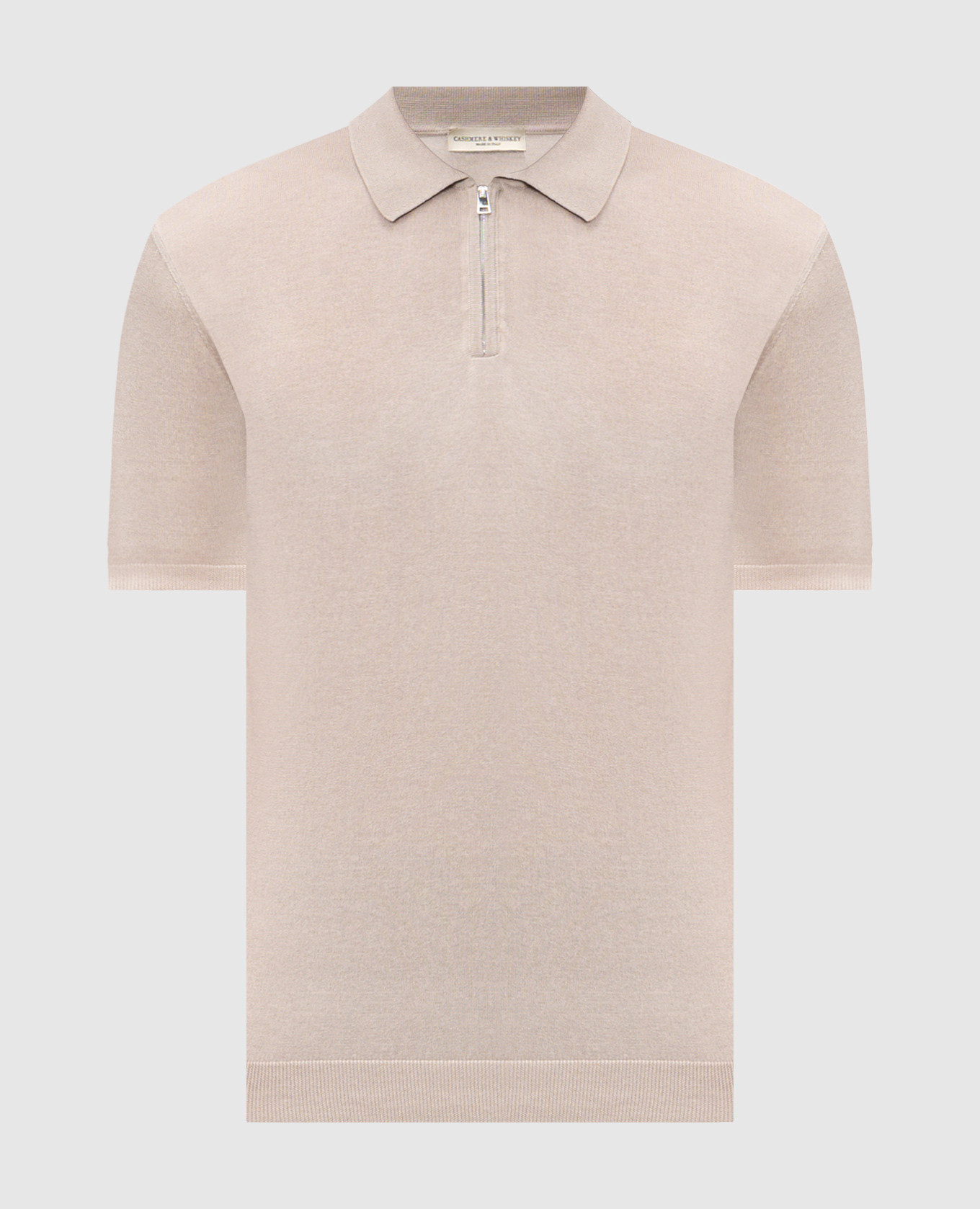 Beige polo with silk