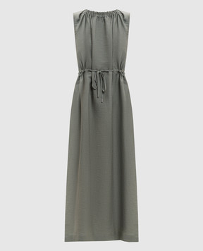 Peserico Green dress with linen S0223905435