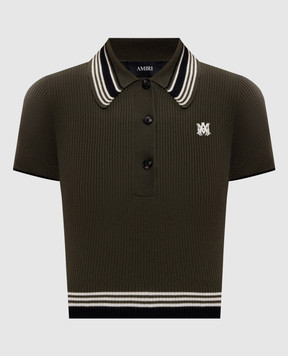 AMIRI Khaki ribbed wool polo shirt AWTOKN1006