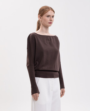 Simkhai Lavina brown one-shoulder wool jumper 5242011K