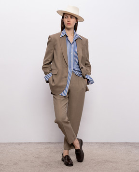 Brunello Cucinelli Brown jacket with linen MH1267291