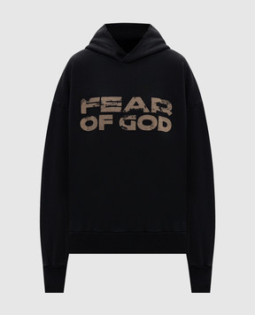 Fear of God Black hoodie with logo print FG25FW1212102BHF