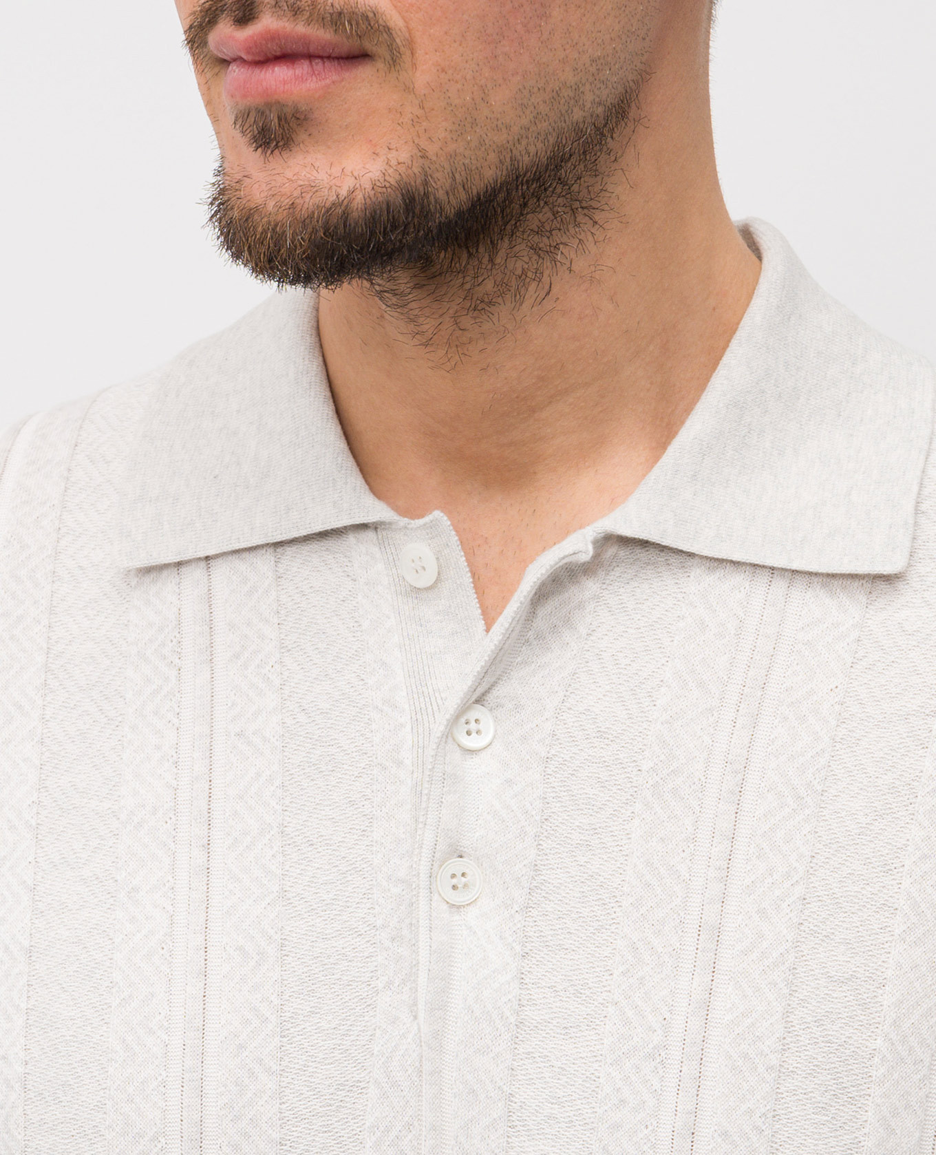 Gray polo shirt with pattern Brunello Cucinelli 5