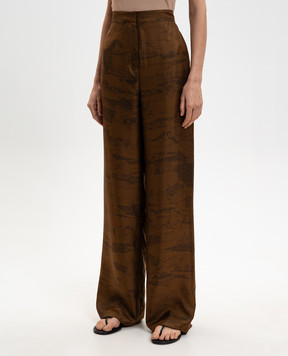 Max Mara Brown MSTVASAIO silk pants MSTVASAIO