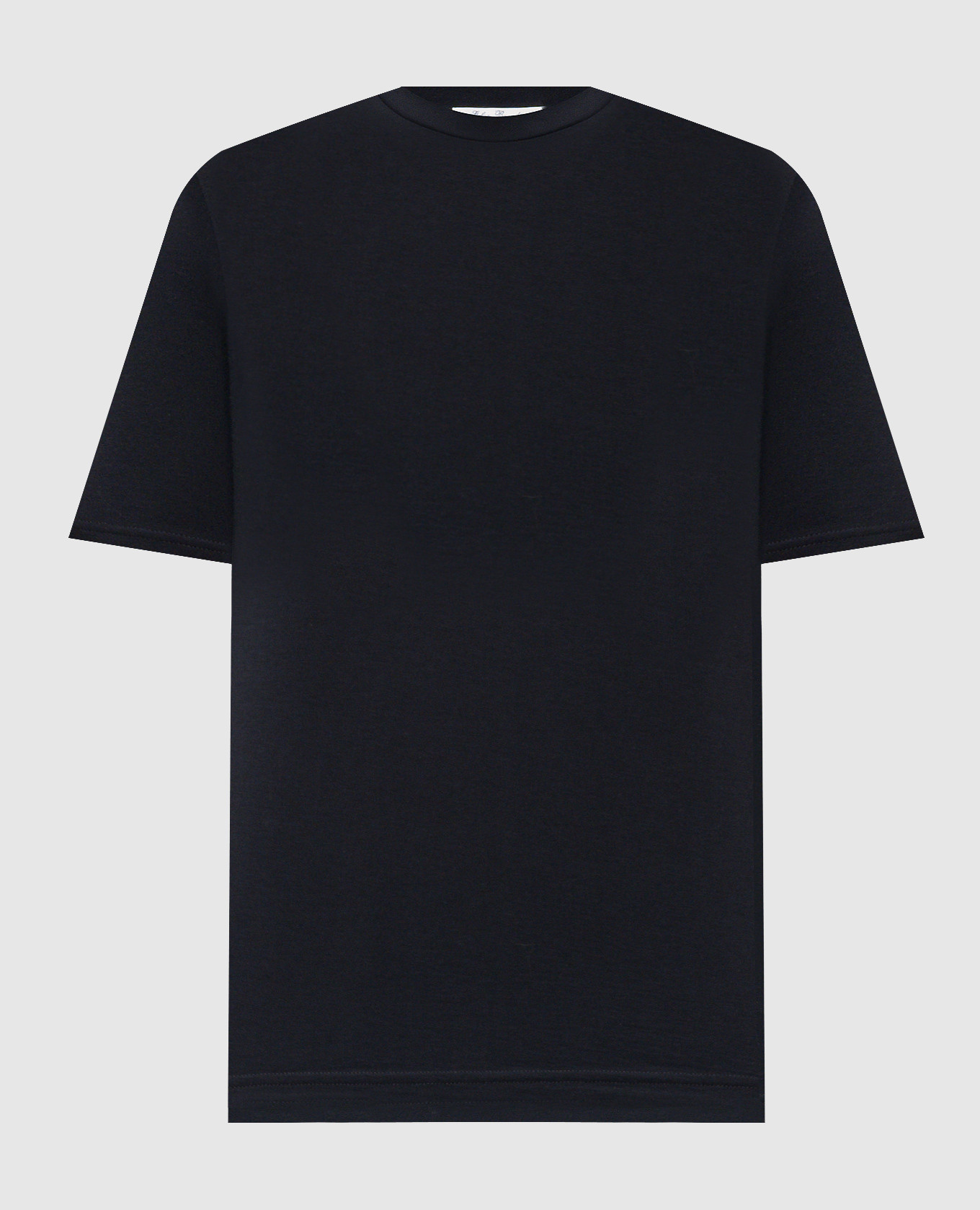 Blue T-shirt with silk