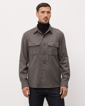 Canali Brown wool shirt AR0347231019