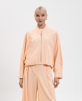 Twinset Orange bomber jacket with logo 261TP2222