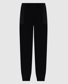Moncler Black sweatpants with textured logo L20918H0001189AZY