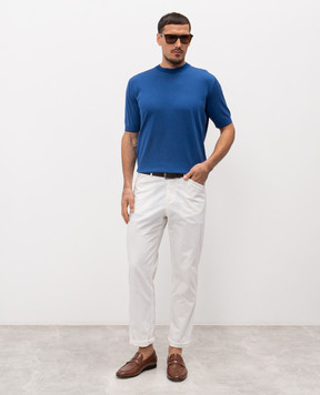 Stefano Ricci Blue silk T-shirt K616006G12F26102