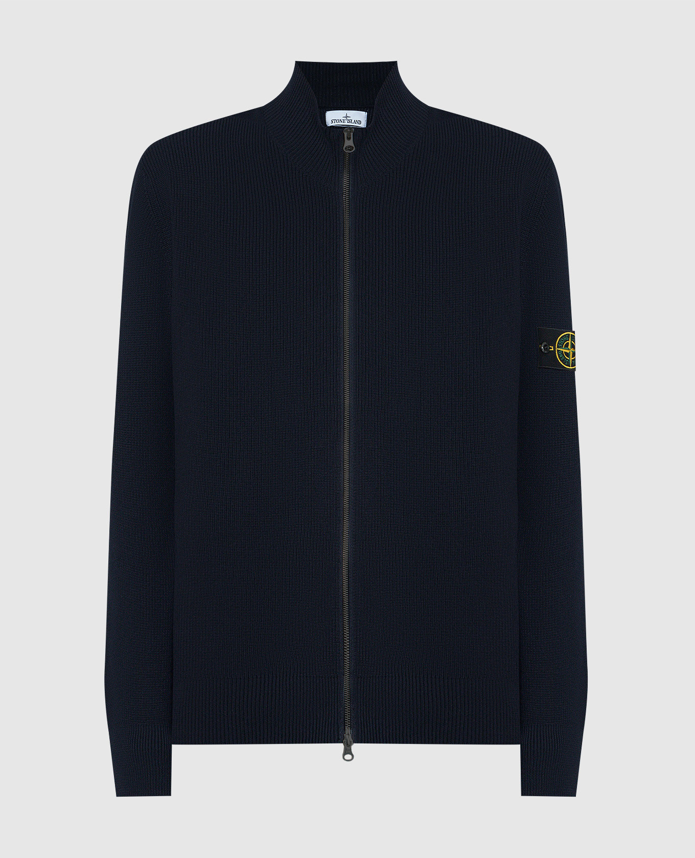 

Blue cardigan with logo patch Stone Island