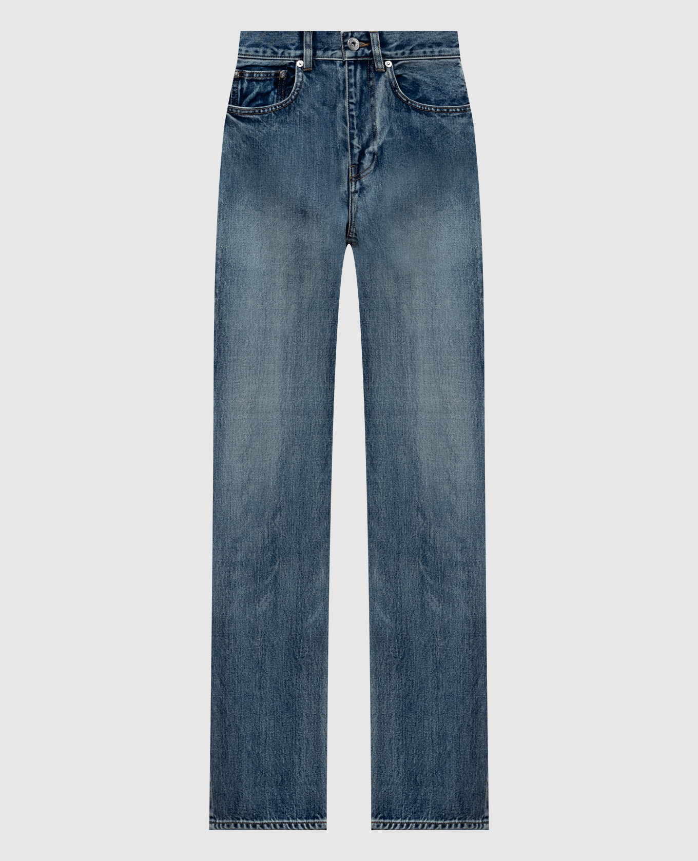 Blue jeans with a worn effect