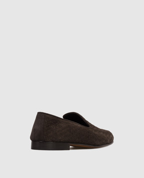 Canali Brown suede braided loafers RB01273911415