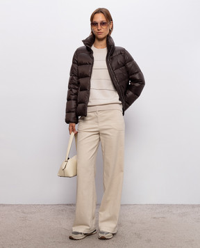 Peserico Beige wool, silk and cashmere jumper with monil chain A99865F1209283