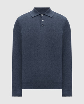 Brunello Cucinelli Blue cashmere polo shirt M2200295
