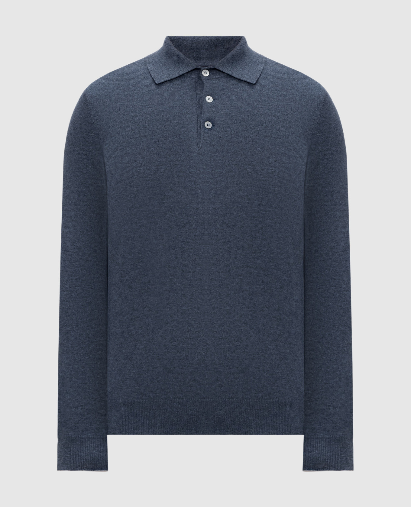 Blue cashmere polo shirt