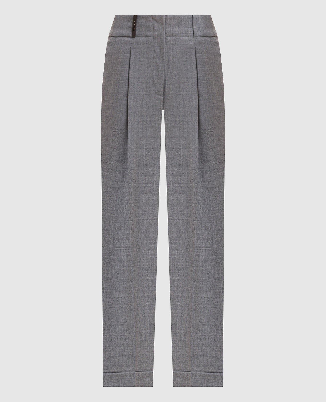 Grey wool trousers with lapels