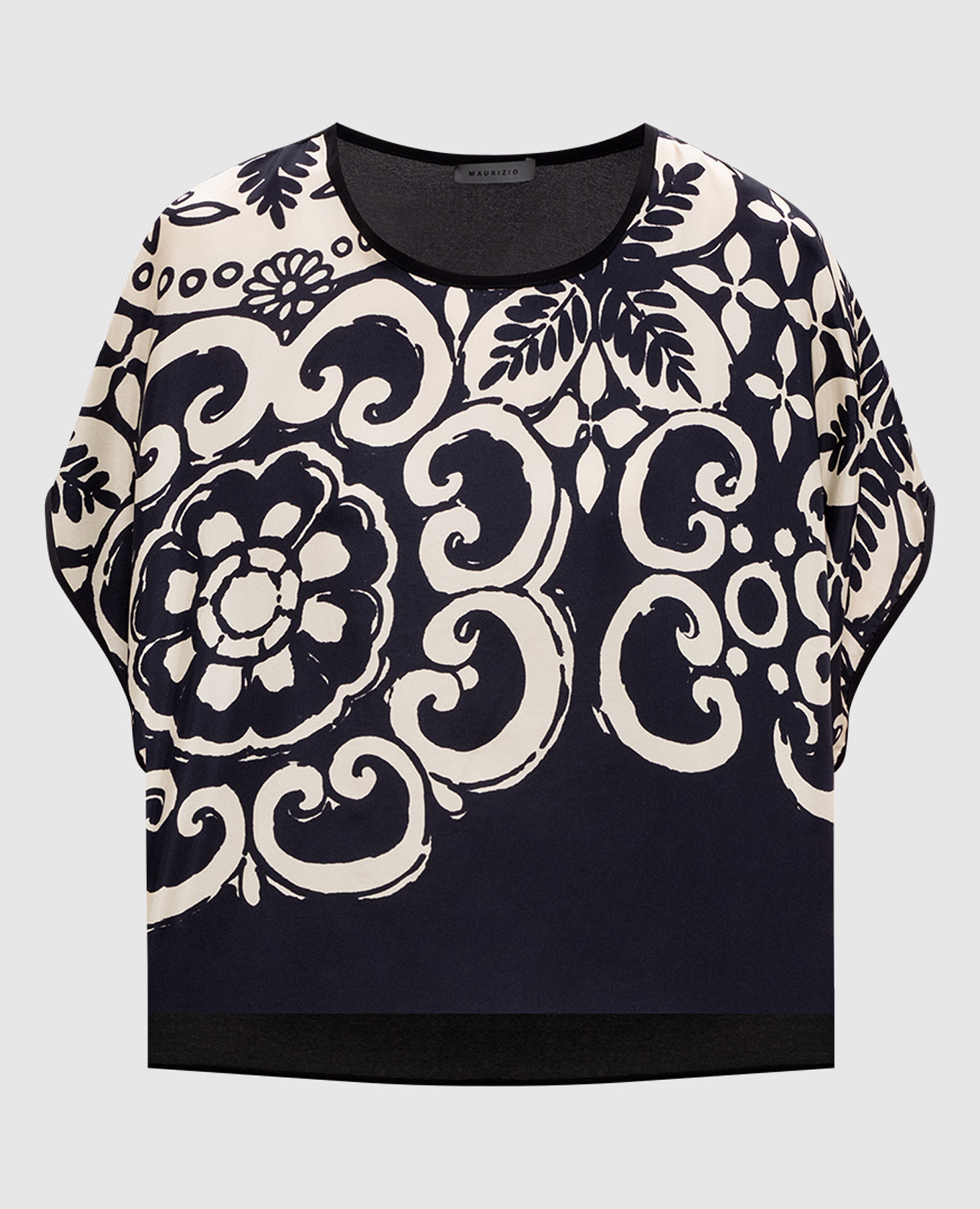 

Black printed silk top Maurizio