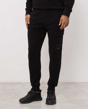 C.P. Company Black joggers with logo patch MSP717A005086W