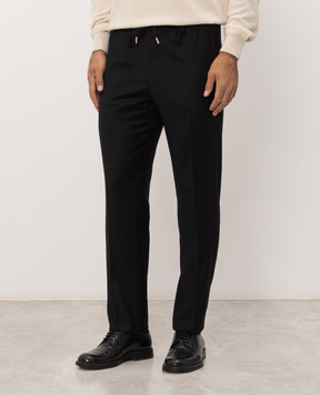 Bertolo Cashmere Black wool and cashmere pants 000350001391