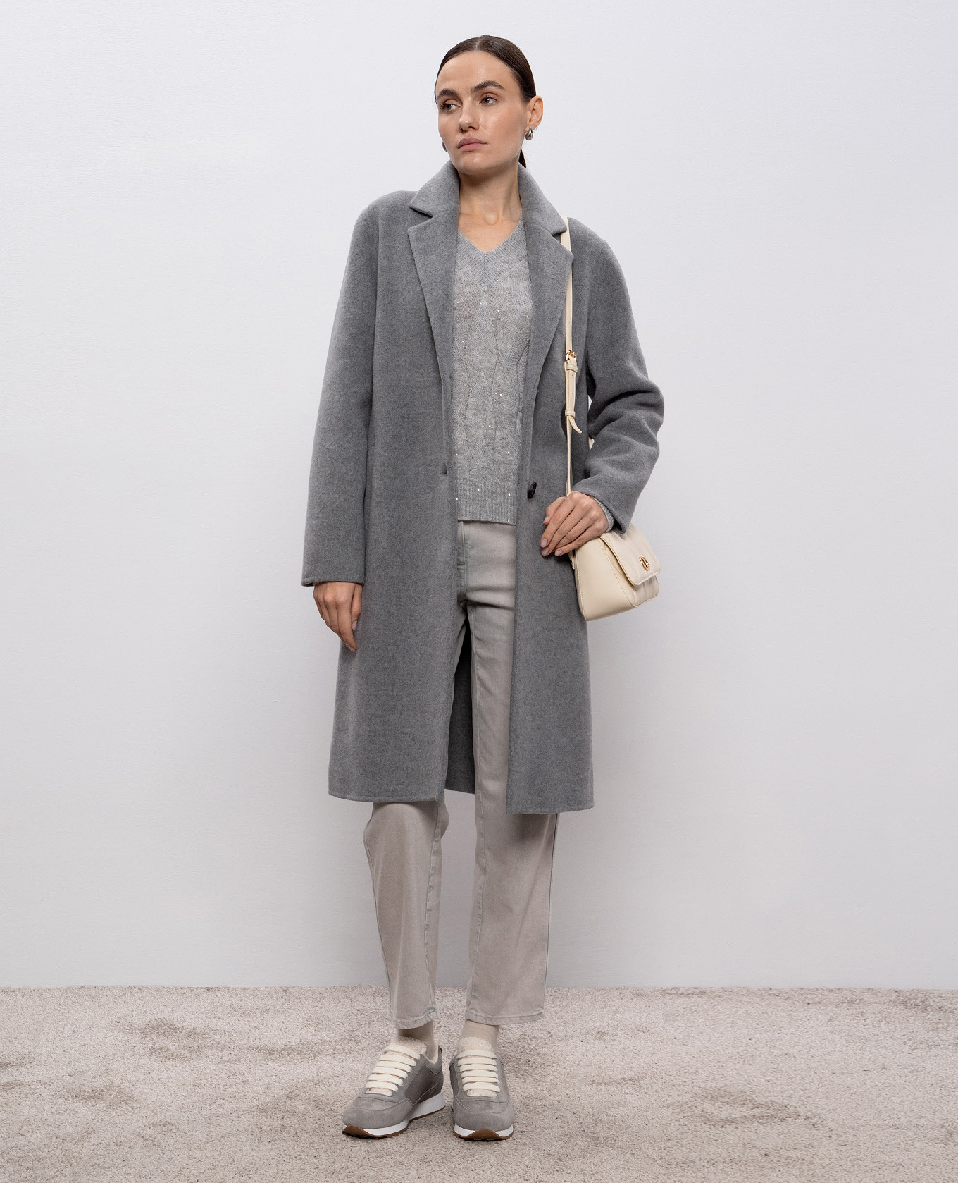 

Gray coat with wool and cashmere Peserico, Grey