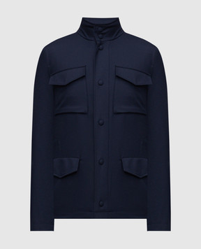 Pini Parma Blue wool jacket FJCKBLUE
