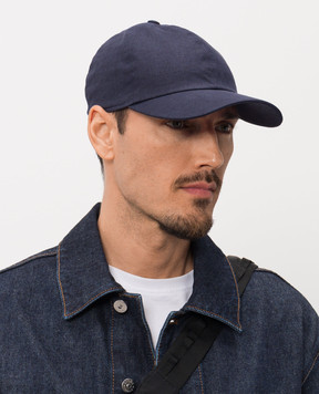 Bertolo Cashmere Blue linen cap 3012494