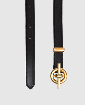 Balmain Black leather T-belt with logo GN1WJ217LSAX