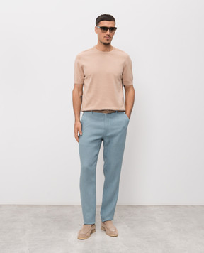 Trussardi Blue linen pants P719M000113NMP313T38