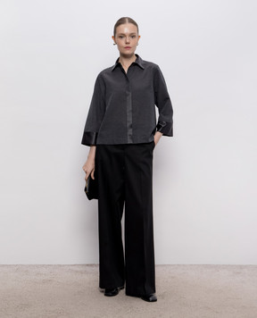 Peserico Gray straight-cut blouse A06315A8867